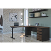 Bestar Connexion Height Adjustable L-Desk, Antigua/Black 93885-000052